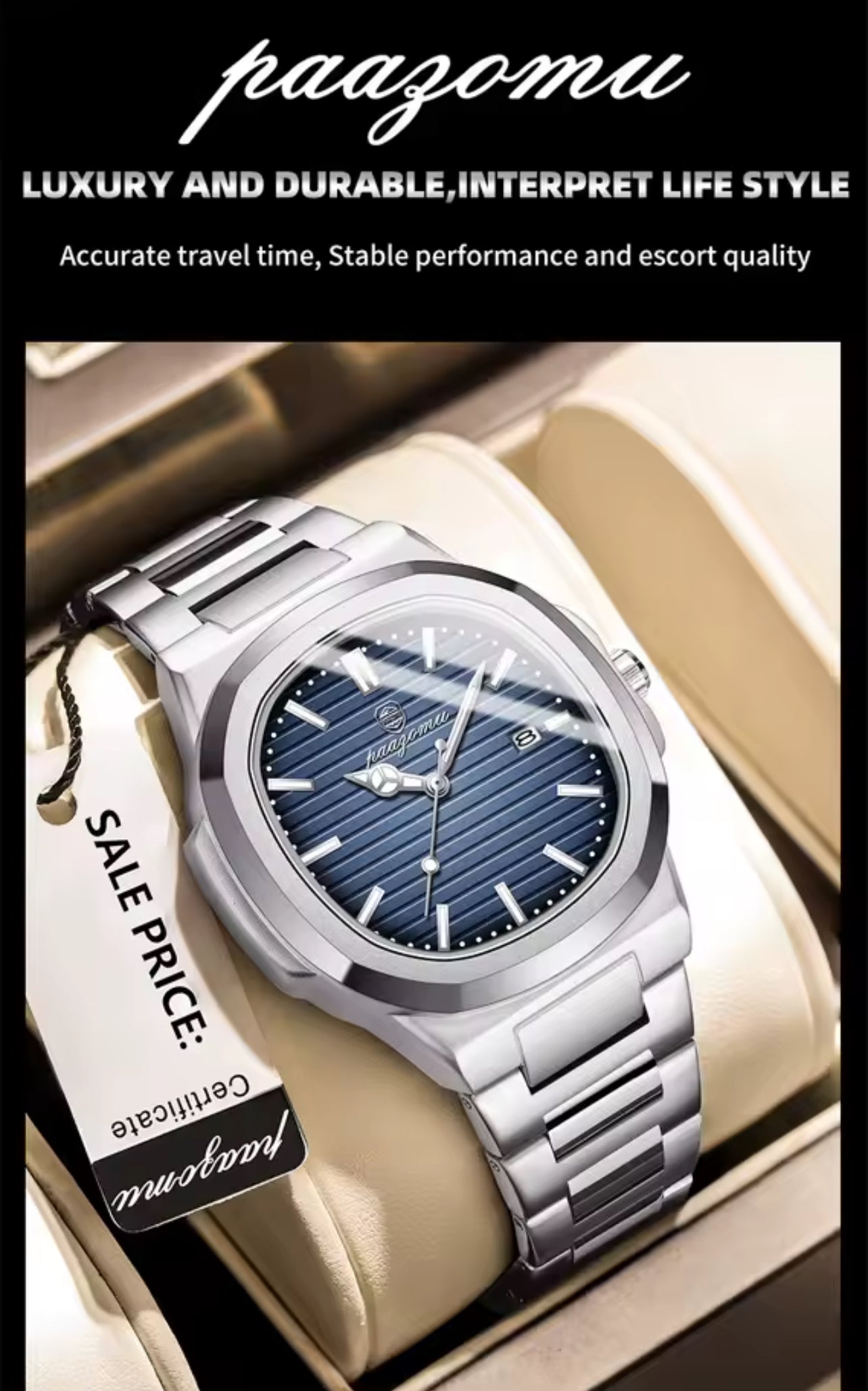 POEDAGAR Square Luxury Men