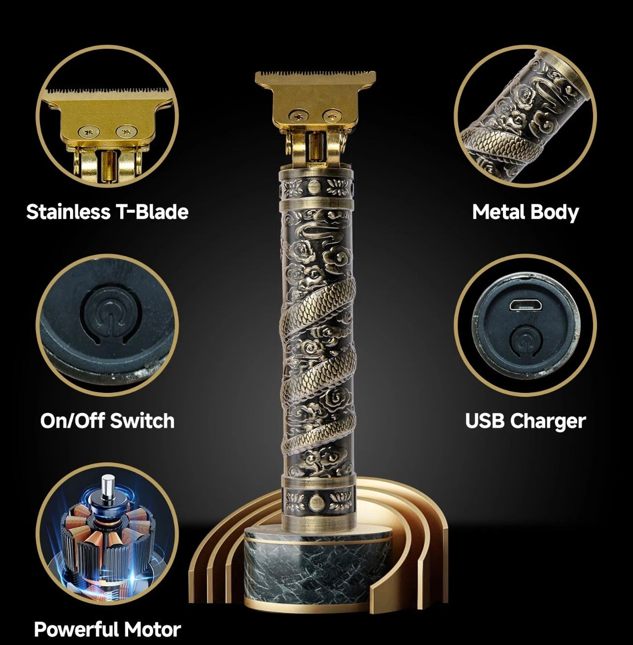 Professional Men Hair Clippers Trimmer Machine Cordless Beard Electric Shaver